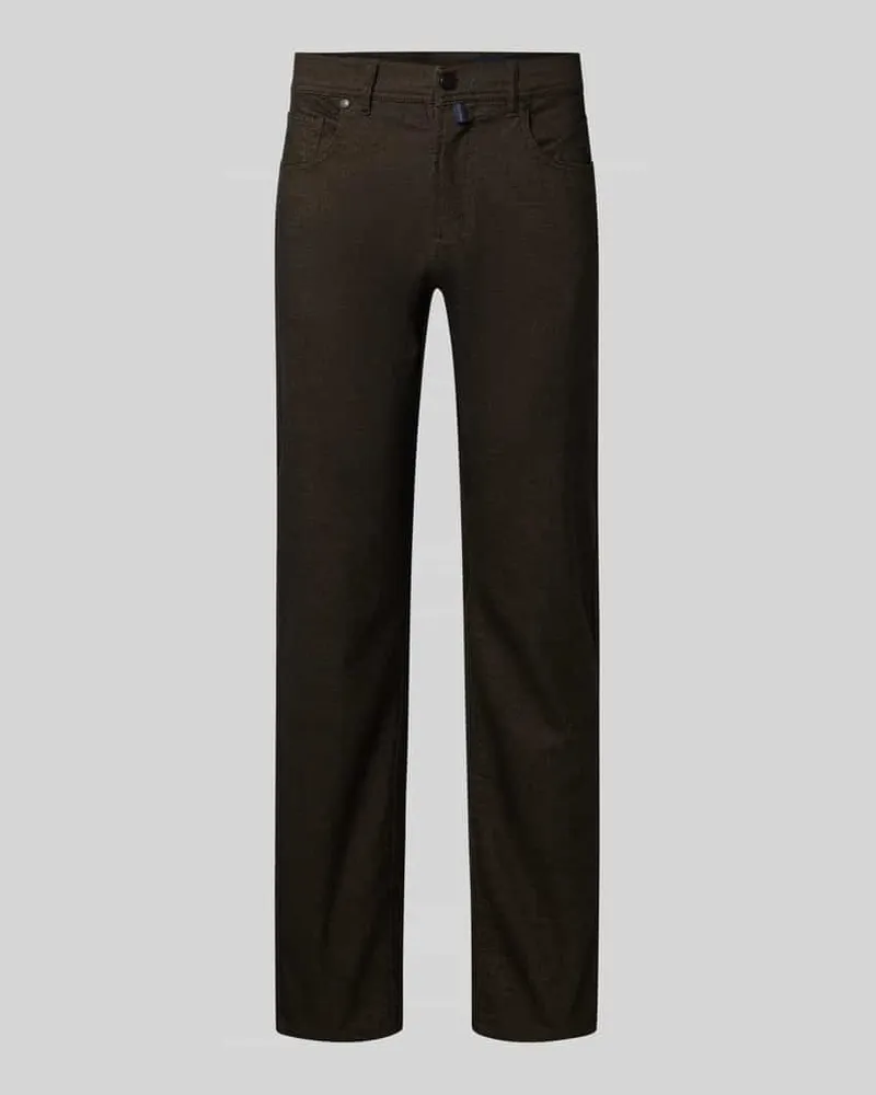 Pierre Cardin Slim Fit Stoffhose mit Viskose-Anteil Modell 'Lyon Dunkelbraun