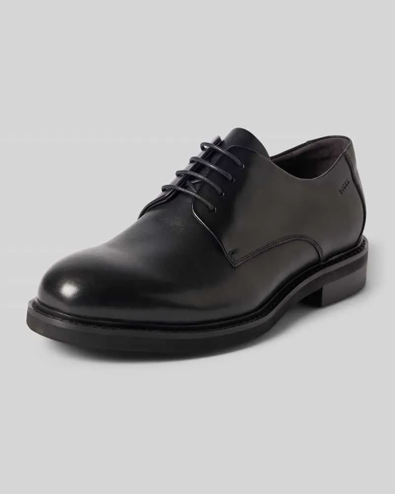 Digel Schnürschuh aus Leder mit Label-Prägung Modell 'Soft Black