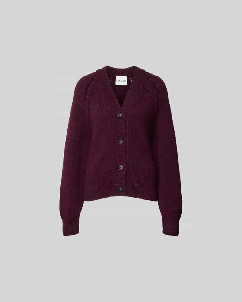 Closed Strickjacke aus Alpaka-Mix mit Woll-Anteil Pflaume