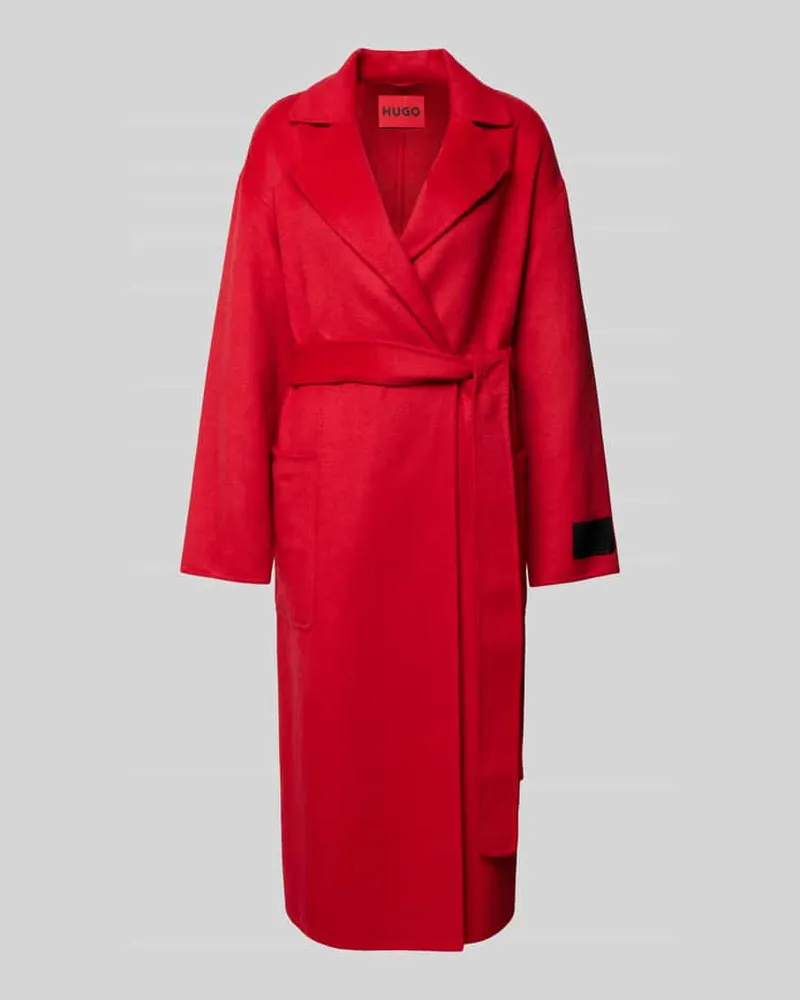 HUGO BOSS Mantel mit Reverskragen und Woll-Anteil Modell 'Macllara Rot