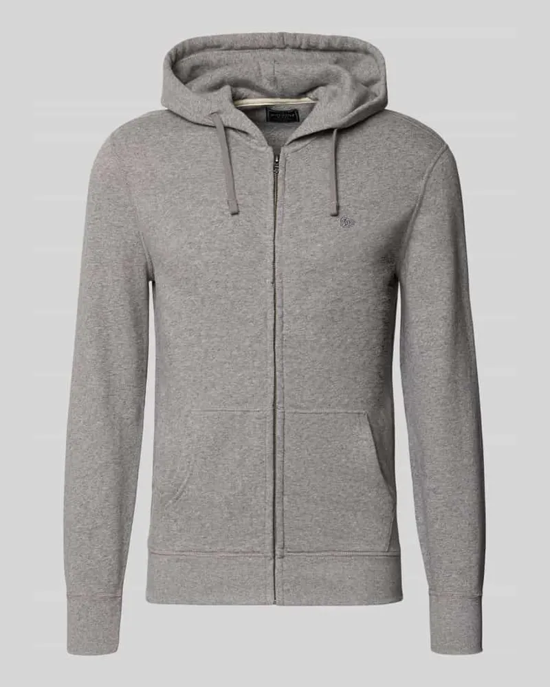 Superdry. Regular Fit Sweatjacke aus Baumwoll-Mix mit Label-Detail Dunkelgrau