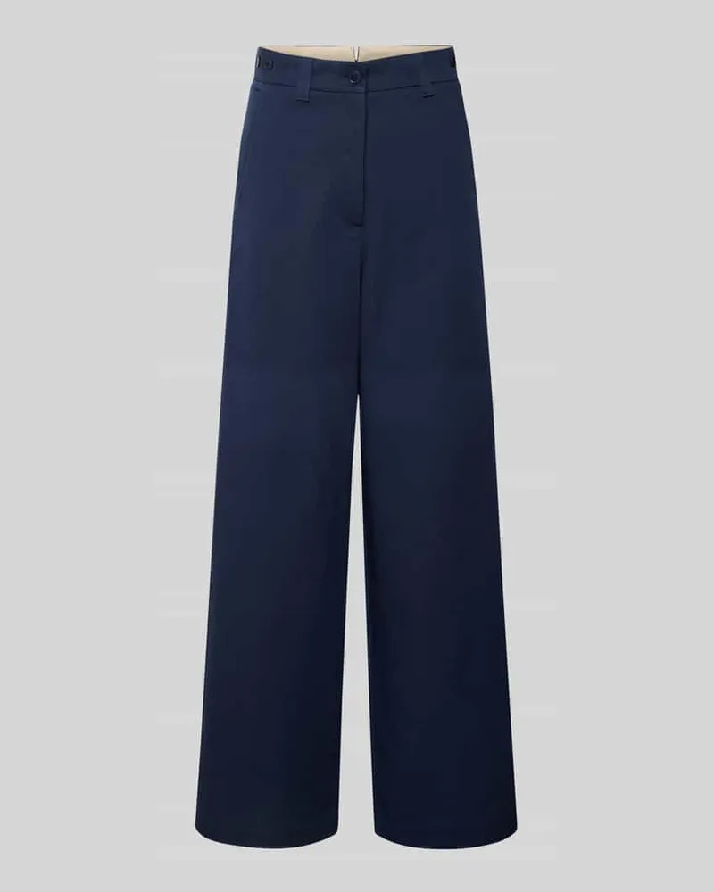 Max Mara Relaxed Fit Weite Hose aus reiner Baumwolle Modell 'ALFEO Marine