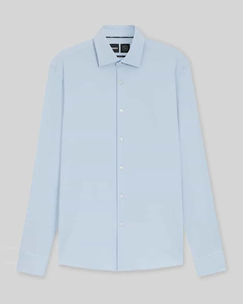 HUGO BOSS Slim Fit Businesshemd mit Strukturmuster Weiss