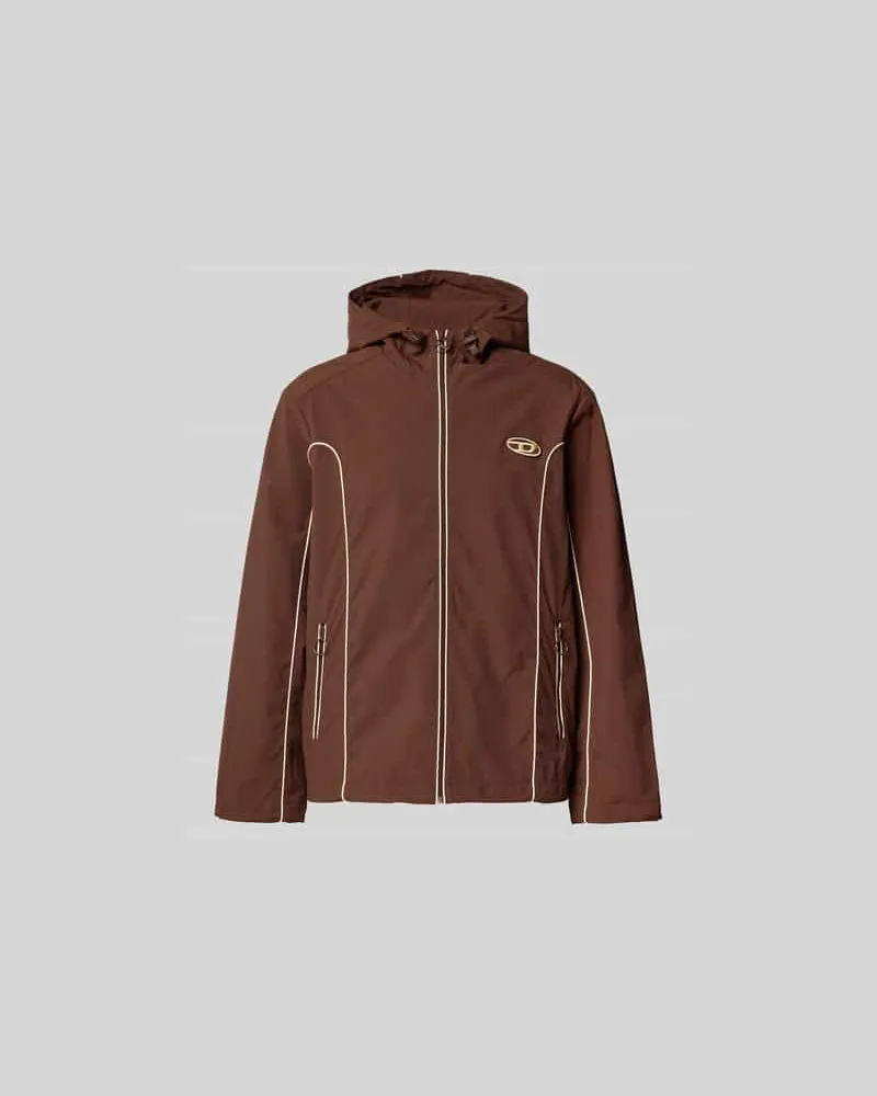 Diesel Regular Fit Jacke mit Logo-Patch Hellbraun