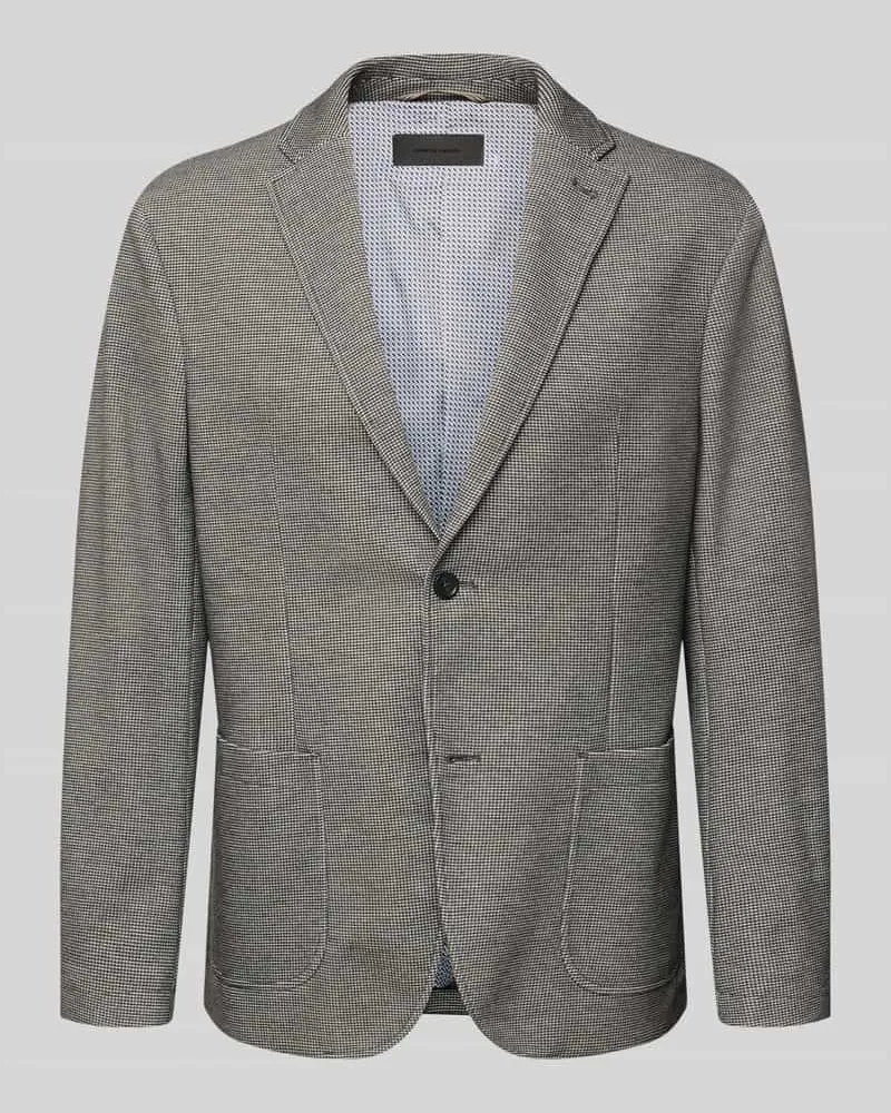 Pierre Cardin Slim Fit 2-Knopf-Sakko mit Strukturmuster Anthrazit