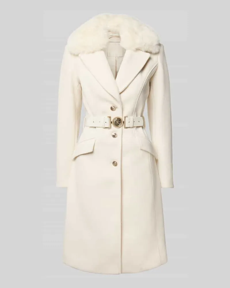 Guess Mantel mit Gürtel und Pattentaschen Ecru