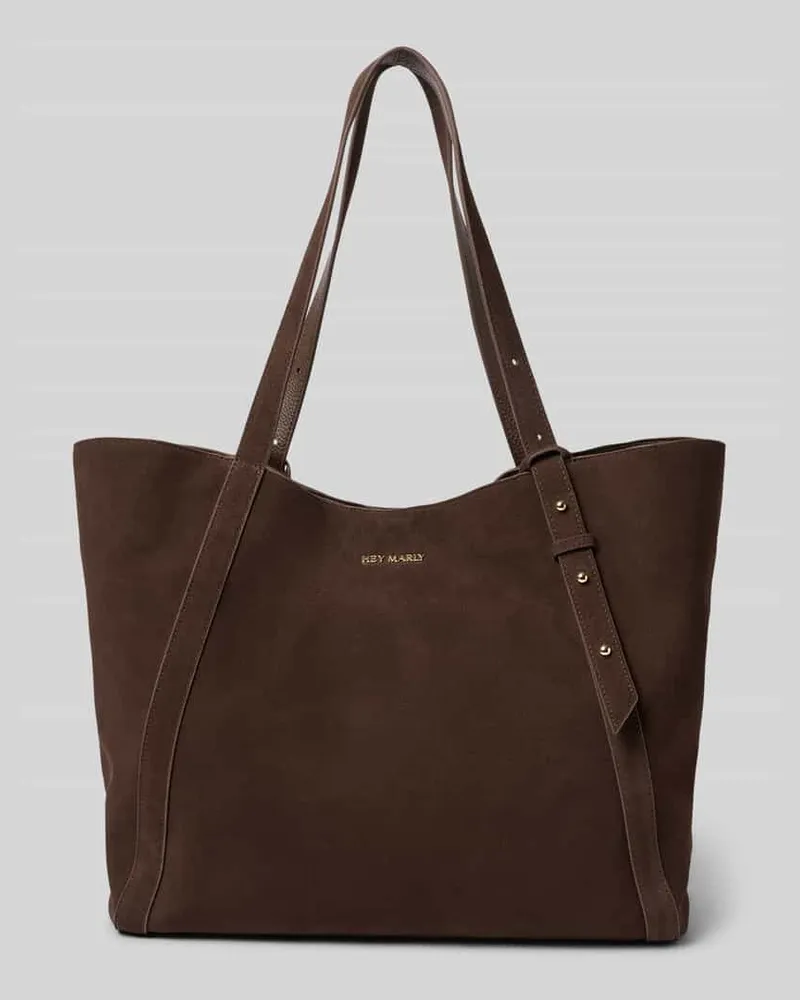 Hey Marly Handtasche aus Kalbsleder mit Label-Detail Modell 'Pretty Wonder Dunkelbraun