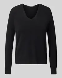 S. Marlon Kaschmirpullover mit abgerundetem V-Ausschnitt Black