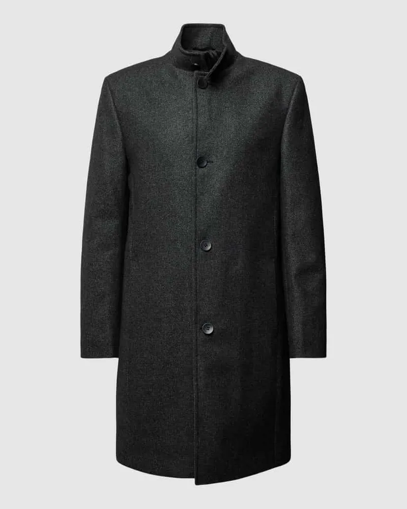 Calvin Klein Mantel aus Woll-Mix mit Stehkragen Anthrazit