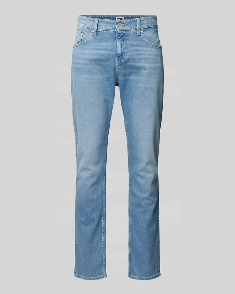 Tommy Hilfiger Regular Straight Fit Jeans mit Label-Stitching Modell 'RYAN Blau