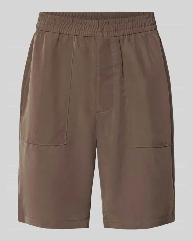 Calvin Klein Regular Fit Sweatshorts aus Modal-Mix Mittelbraun