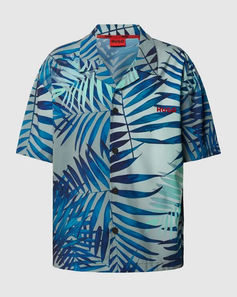 HUGO BOSS Relaxed Fit Freizeithemd mit 1/2-Arm Modell 'BEACH Gruen