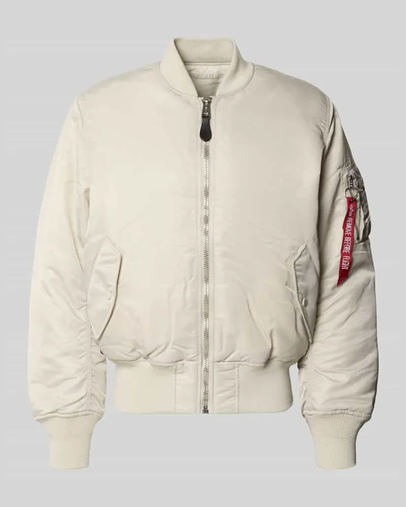 Alpha Industries Regular Fit Bomberjacke mit Stehkragen Modell 'Heritage Weiss