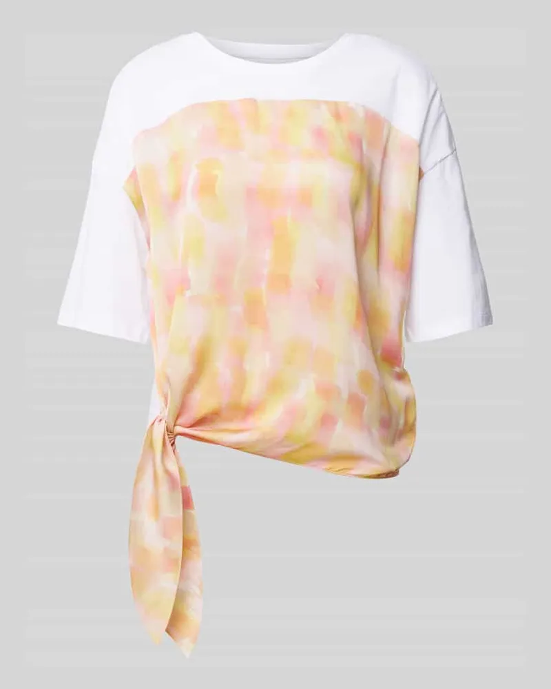 Armani Exchange T-Shirt mit geripptem Rundhalsausschnitt Weiss