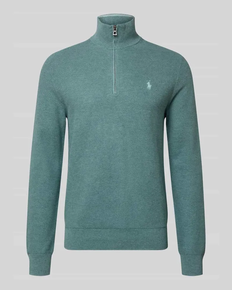 Ralph Lauren Pullover mit Half Zip Troyerkragen Eisblau