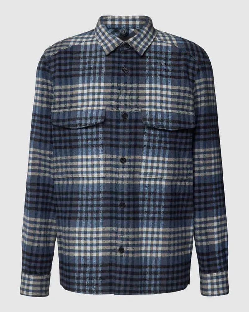 Drykorn Regular Fit Hemdjacke mit Tartan-Karo Modell 'GUNRAY Blau