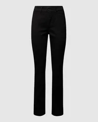 MAC Jeans Straight Fit Jeans mit Label-Patch Modell 'Angela Black