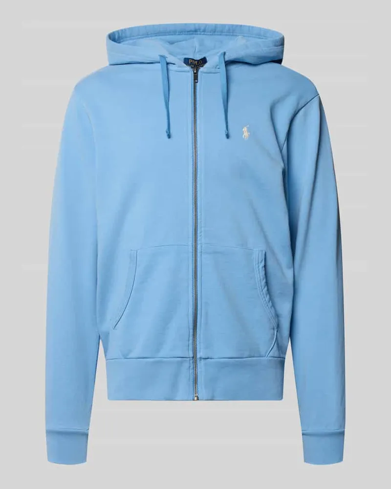 Ralph Lauren Regular Fit Sweatjacke aus reiner Baumwolle Bleu