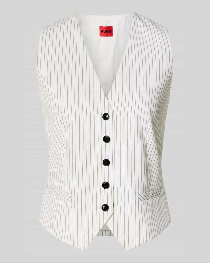 HUGO BOSS Regular Fit Weste mit Streifenmuster Modell 'AUMARE Offwhite