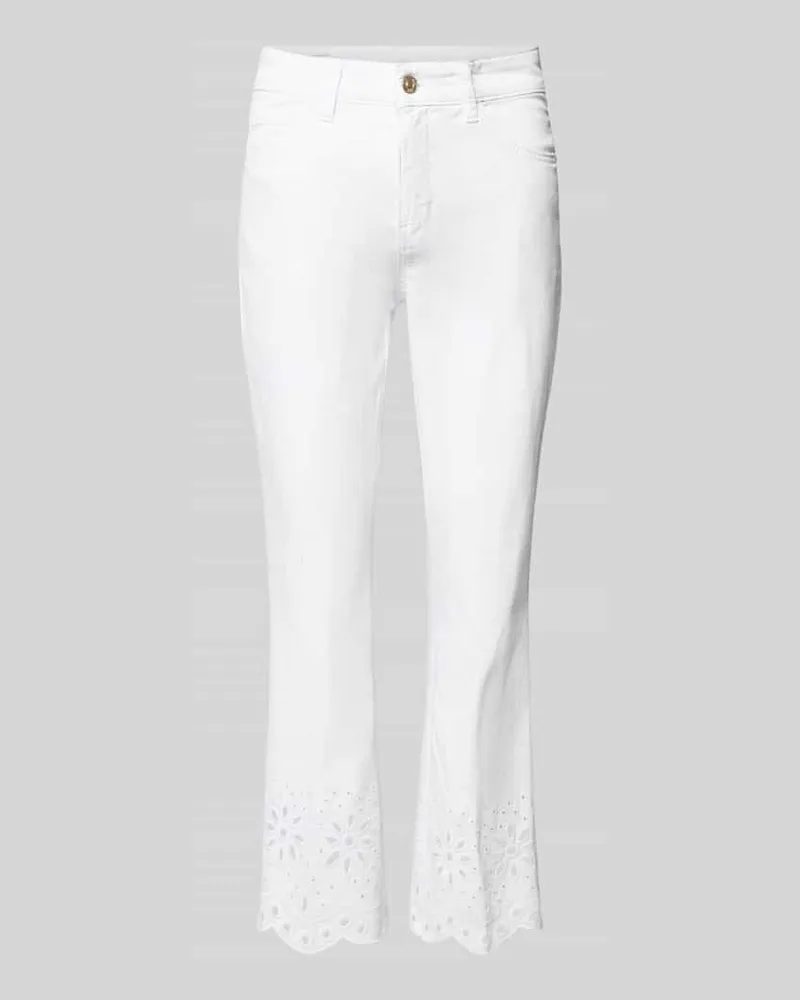 MAC Jeans Hose mit Lochstickerei Modell 'KICK Weiss