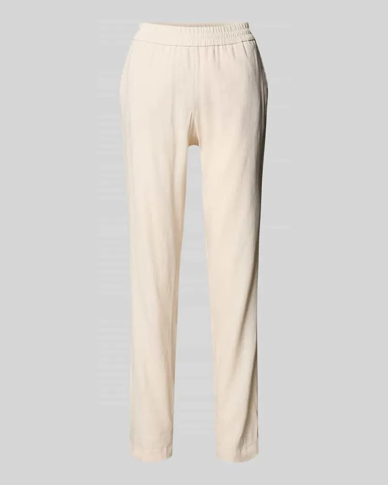 Marc Cain Hose aus Leinen-Mix mit Eingrifftaschen Sand
