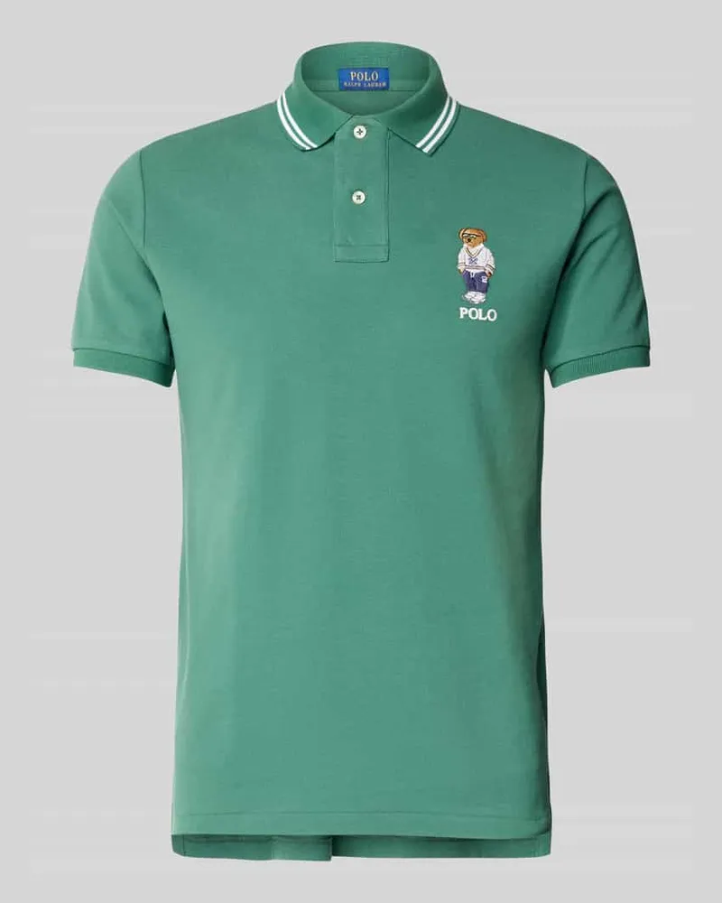 Ralph Lauren Slim Fit Poloshirt aus reiner Baumwolle Gruen
