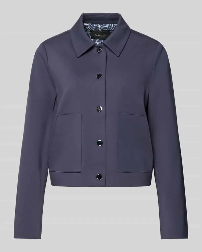 S.Oliver Regular Fit Kurzblazer aus Viskose-Mix Marine