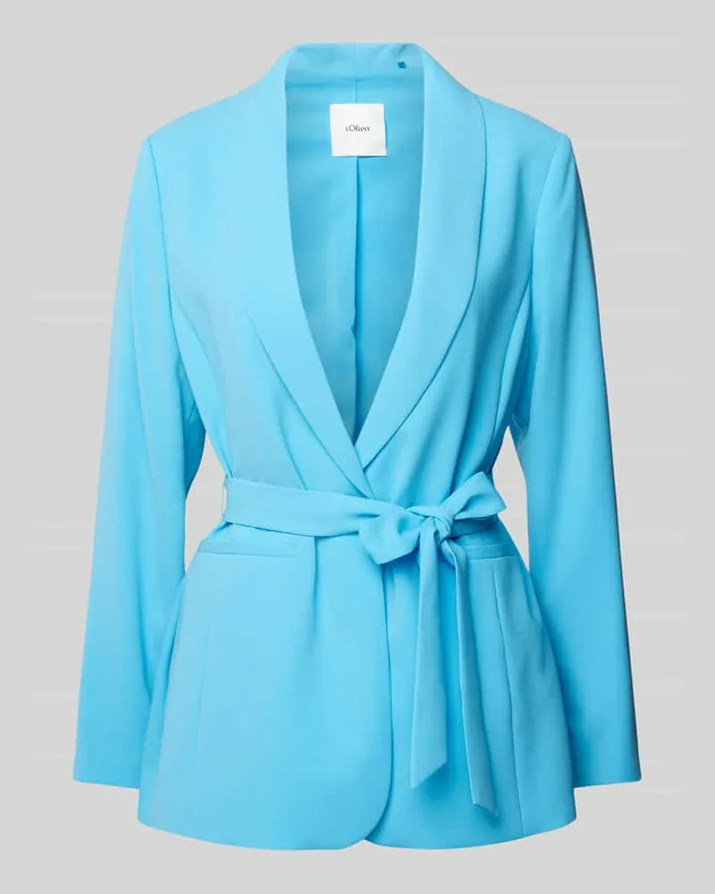 S.Oliver Blazer mit Bindegürtel Hellblau