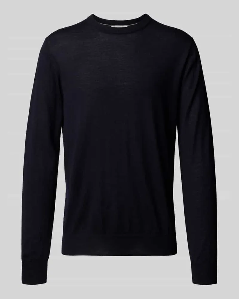 Carl Gross Strickpullover mit Rundhalsausschnitt Modell 'Dale Marine