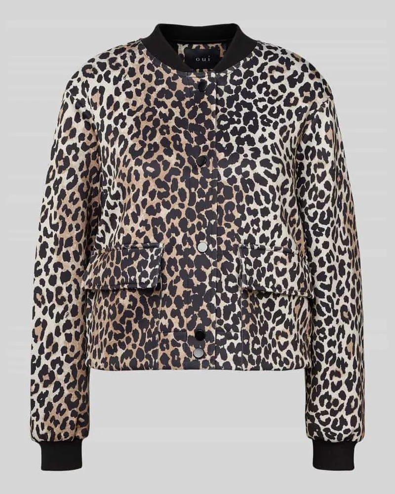 Oui  Blouson mit gerippten Abschlüssen Camel