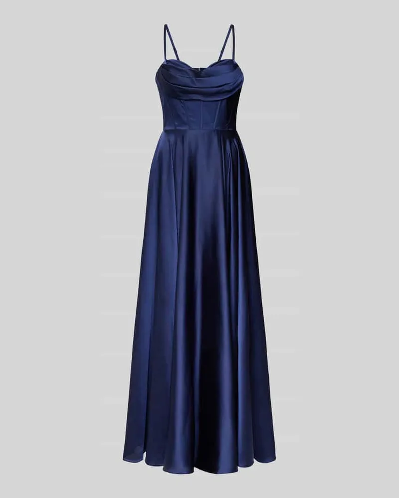 Mascara Abendkleid mit Wasserfall-Ausschnitt Marine