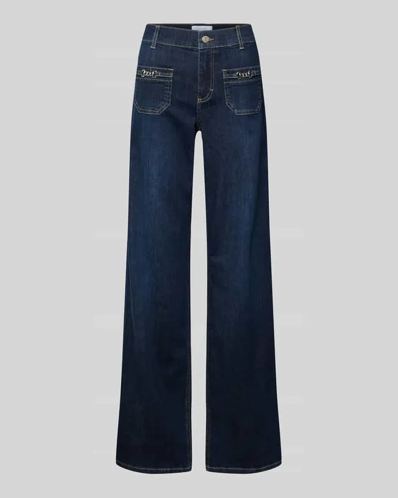 ANGELS  Flared Jeans mit aufgesetzten Taschen Modell 'LIZ SMART BUCKLE Dunkelblau