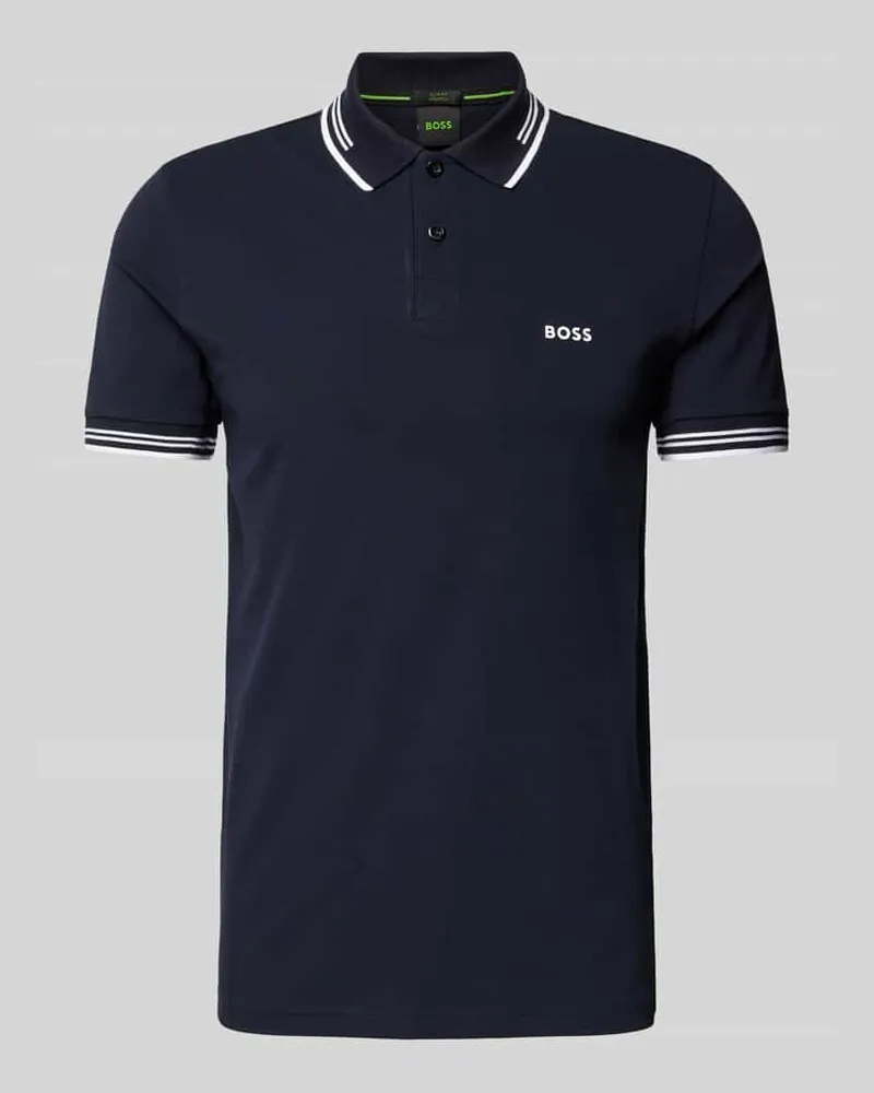 HUGO BOSS Slim Fit Poloshirt mit Label-Print Modell 'Paul Marine