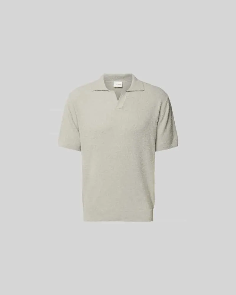 Closed Regular Fit Poloshirt in Strick-Optik Kitt