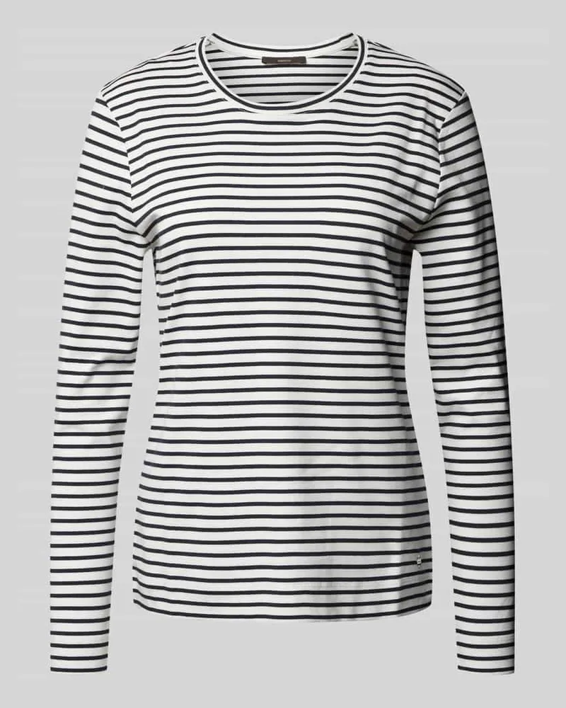 windsor. Regular Fit Longsleeve in Strick-Optik Marine