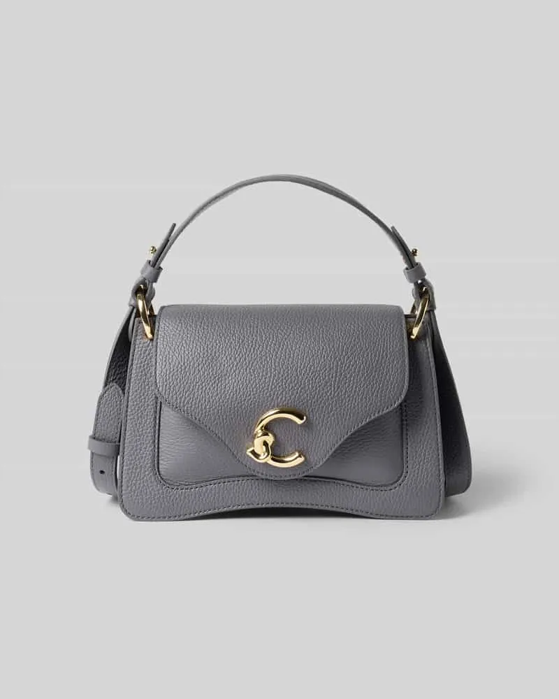 Coccinelle Shoulder Bag mit Strukturmuster Rauchblau