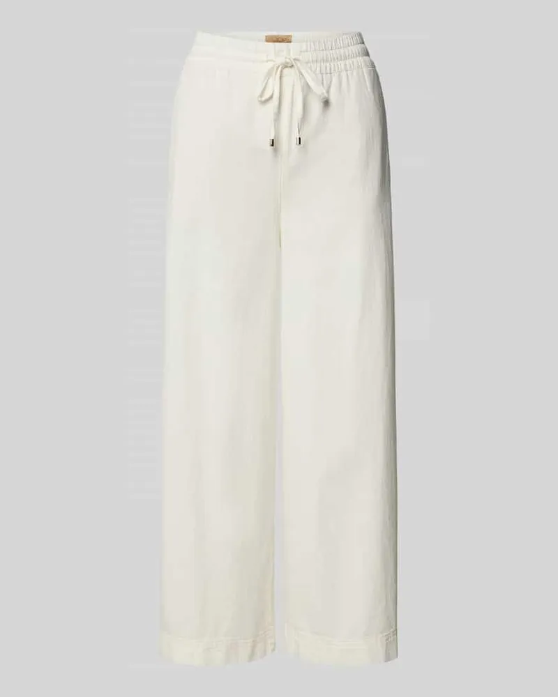 Cambio Wide Leg Stoffhose mit verkürztem Schnitt Modell 'ALM Ecru
