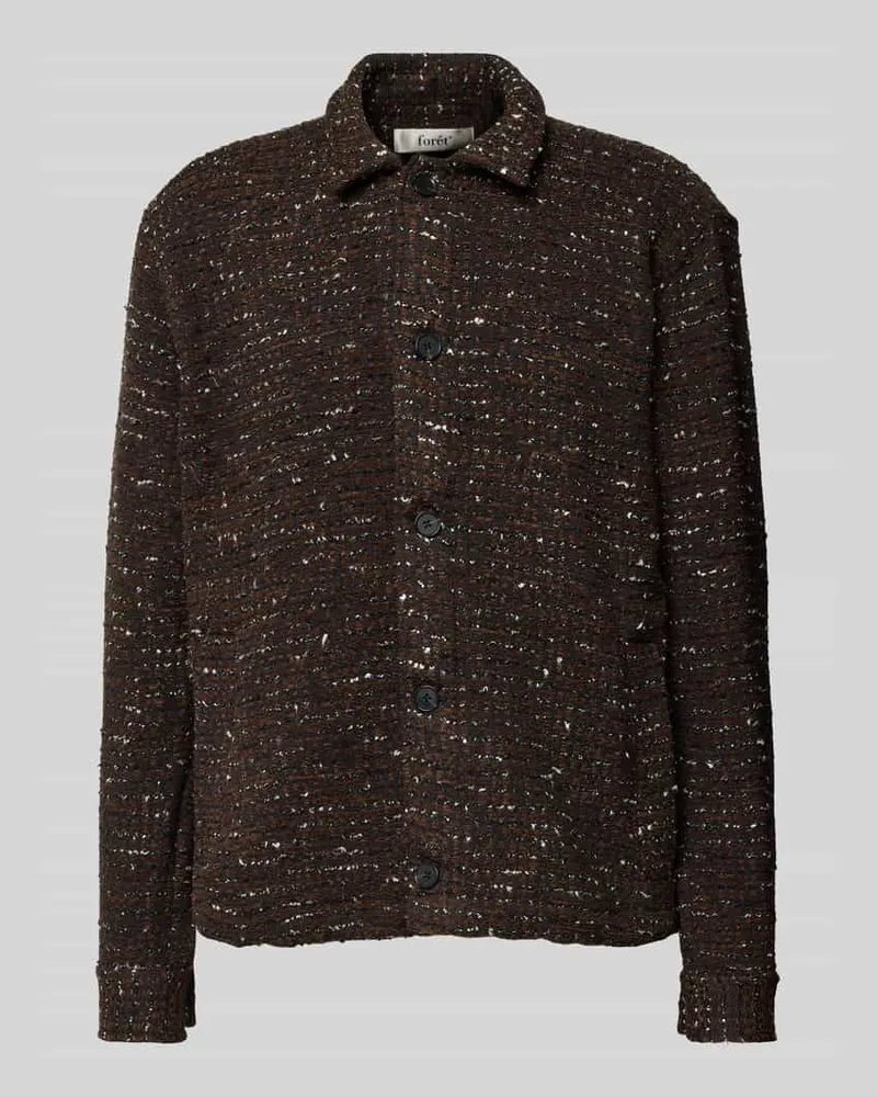 forét Relaxed Fit Jacke mit Baumwoll-Anteil Dunkelbraun