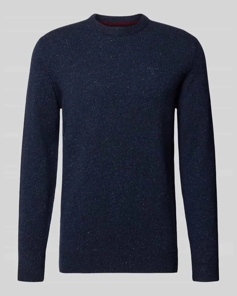 Barbour Pullover aus Woll-Seide-Mix mit Rundhalsausschnitt Modell 'TISBURY Marine