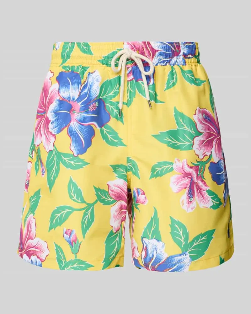 Ralph Lauren Badehose mit elastischem Bund und Gesäßtasche Gelb