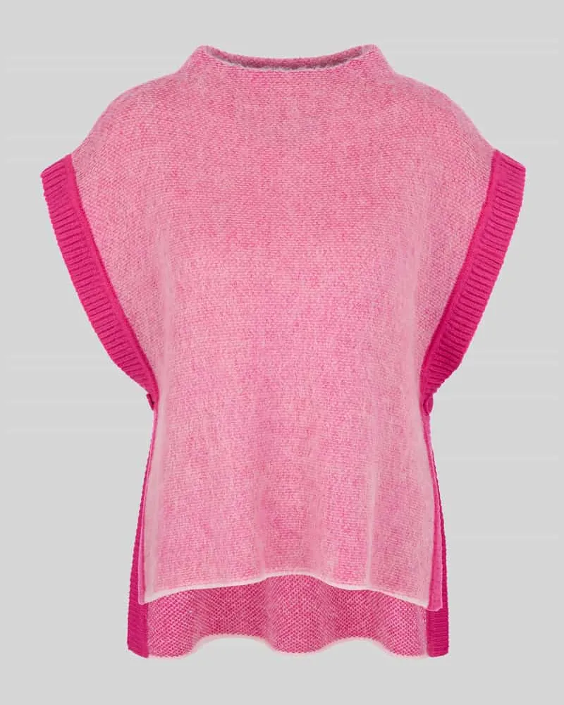 Marc Cain Pullunder aus Schurwolle mit Seitenschlitzen Pink