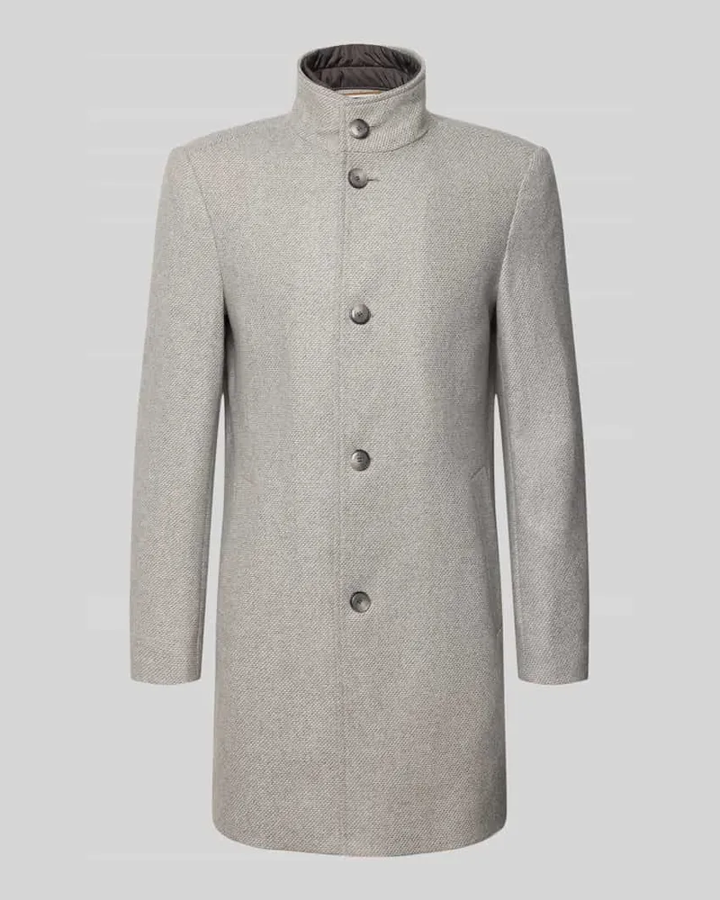 HUGO BOSS Regular Fit Funktionsmantel aus Woll-Mix Modell 'HYDE Silber