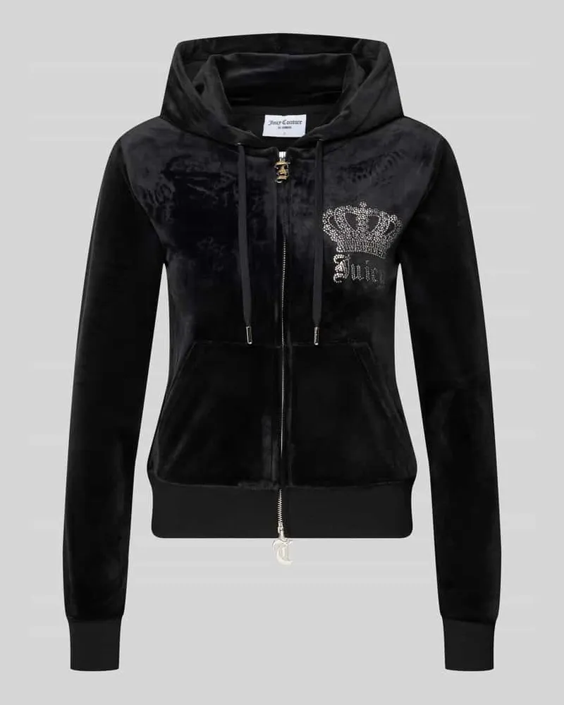 Juicy Couture Sweatjacke mit Ziersteinbesatz Modell 'GOTHIC CROWN ROBERTSON Black