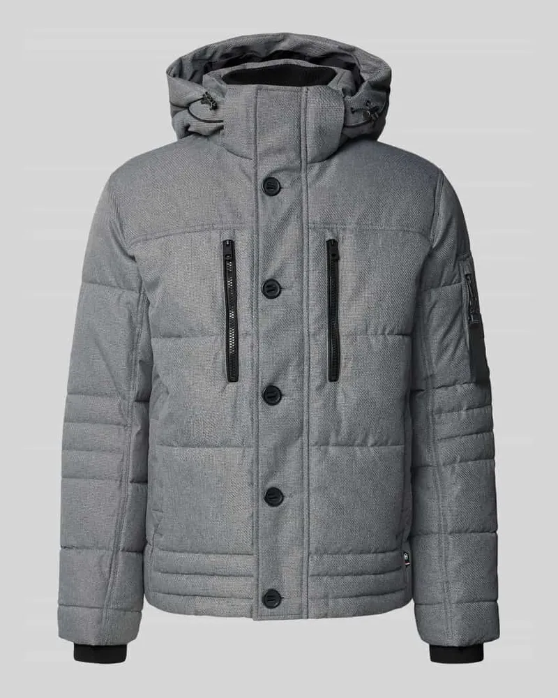 Tom Tailor Regular Fit Steppjacke mit abnehmbarer Kapuze Mittelgrau