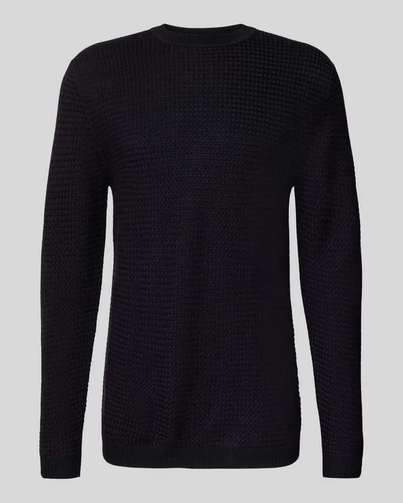 CG Strickpullover aus Woll-Mix mit Rundhalsausschnitt Marine