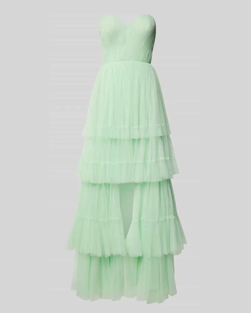 Vera Wang Abendkleid mit Gehschlitz Modell 'ANGERE Hellgruen