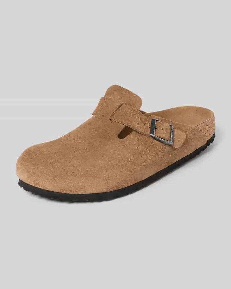Birkenstock Hausschuhe aus Leder Modell 'BOSTON Camel