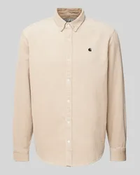 Carhartt WIP Regular Fit Freizeithemd mit Button-Down-Kragen Modell 'MADISON Beige