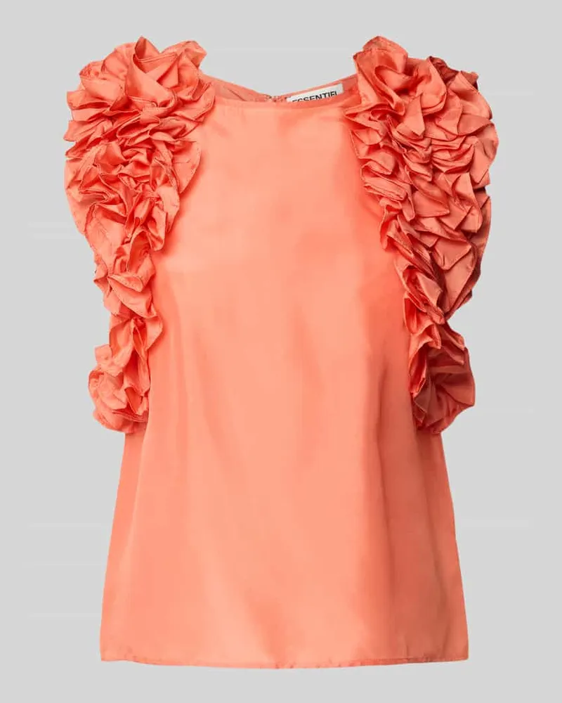 Essentiel Regular Fit Blusenshirt mit Rüschen Modell 'Honour Orange