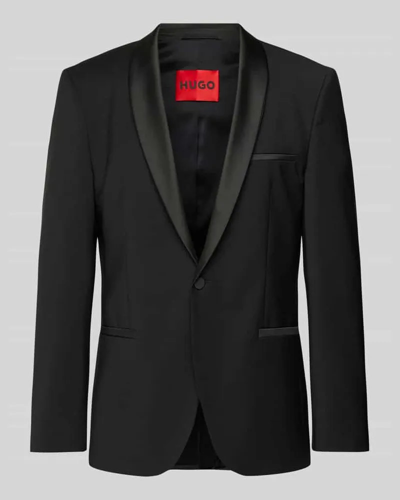 HUGO BOSS Slim Fit Sakko mit Brustleistentasche Black